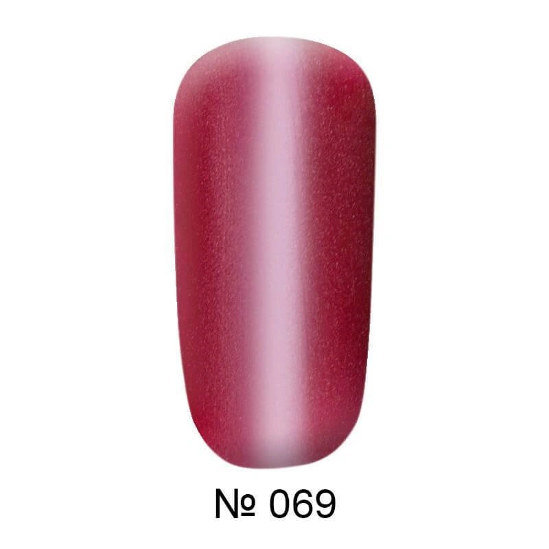 Магнітний гель-лак котяче око FOX Gold Cat Eye Gel Polish №069 малиново-рожевий з мікроблиском 6 мл