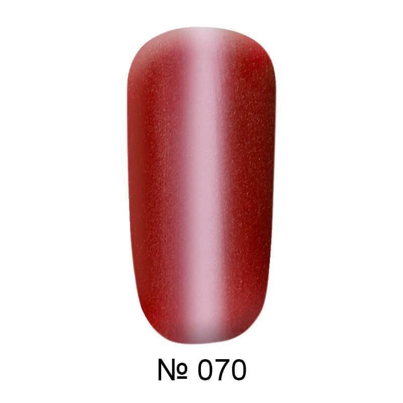 Магнітний гель-лак котяче око FOX Gold Cat Eye Gel Polish 070 червоно-малиновий з мікроблиском 6 мл