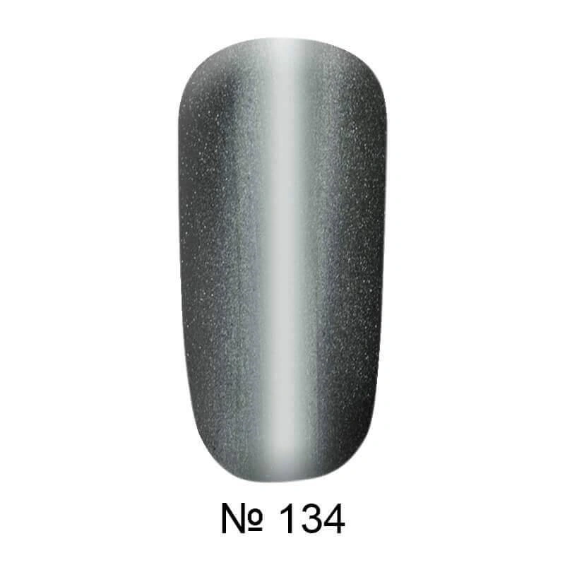 Магнітний гель-лак котяче око FOX Gold Cat Eye Gel Polish №134 графітово-сірий з мікроблиском 6 мл