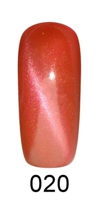 Магнітний гель-лак котяче око FOX Gold Cat Eye Gel Polish №020 морквяний з мікроблиском 12 мл
