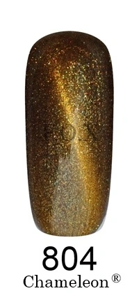 Магнітний гель-лак Хамелеон FOX Gel Polish Gold Chameleon №804 коричнево-салатовий із золотим мікроблиском 6 мл