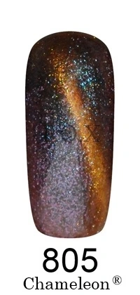 Магнітний гель-лак Хамелеон FOX Gel Polish Gold Chameleon №805 фіолетово-синій із золотом мікроблиском 6 мл