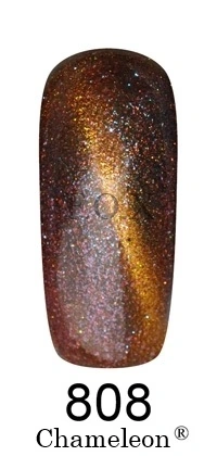 Магнітний гель-лак Хамелеон FOX Gel Polish Gold Chameleon №808 винно-бузковий із золотим мікроблиском 6 мл