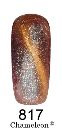 Магнітний гель-лак Хамелеон FOX Gel Polish Gold Chameleon №817 бордово-рудий з легким зеленим відблиском та із золотим мікроблиском 6 мл