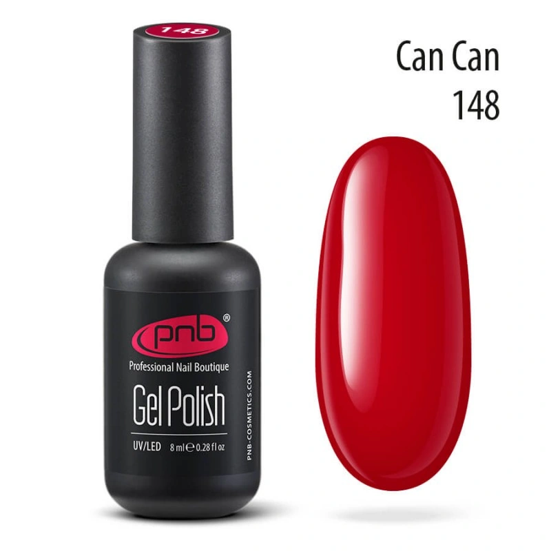 Гель-лак PNB №148 CanCan винно-червоний, емаль 8 мл