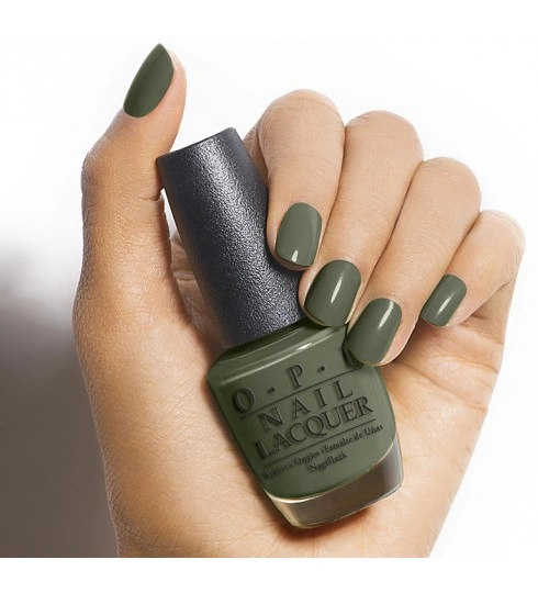 Лак OPI Suzi - The First Lady Of Nails оливково-зелений з сірим підтоном, емаль 15 мл