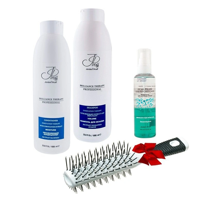 Набір для об`єму Jerden-Proff Hair Volume Set у подарунок щітка+кристали 1000 мл