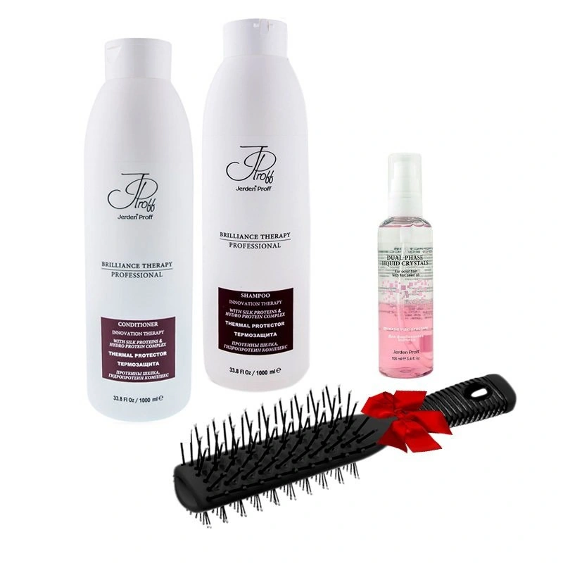 Набір для термозахисту волосся Jerden-Proff Hair Thermo Protect Set у подарунок щітка+кристали 1000 мл