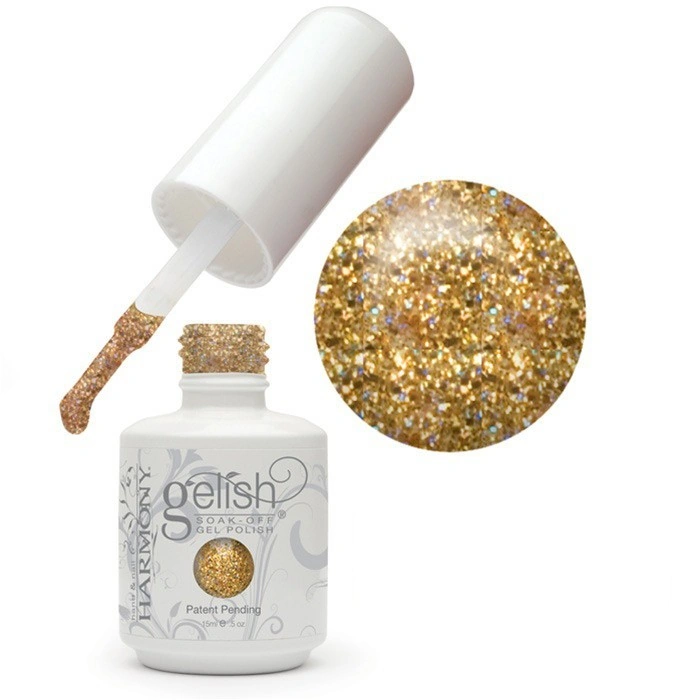 Гель-лак Harmony Gelish Twinkle великі та дрібні золоті блискітки 15 мл
