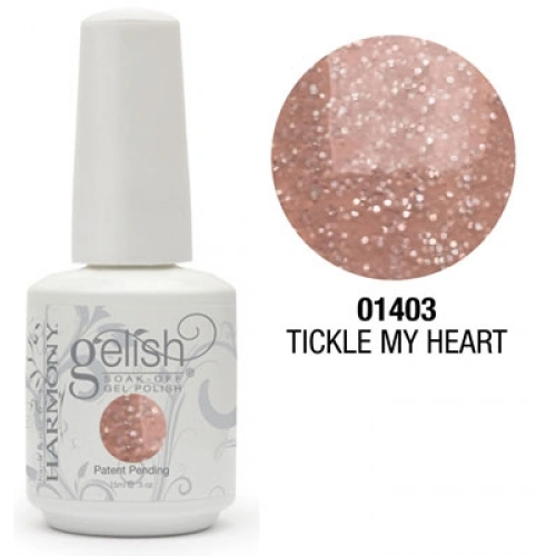 Гель-лак Harmony Gelish Tickle My Heart біж з голографічними блискітками 15 мл