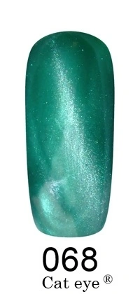 Магнітний гель-лак котяче око FOX Gold Cat Eye Gel Polish 068 зелений тряв`яний з мікроблиском 12 мл