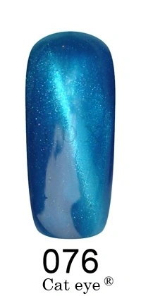 Магнітний гель-лак котяче око FOX Gold Cat Eye Gel Polish №076 синьо-блакитний з мікроблиском 12 мл