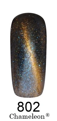Магнітний гель-лак Хамелеон FOX Gel Polish Gold Chameleon №802 синьо-фіолетовий із золотим мікроблиском 12 мл