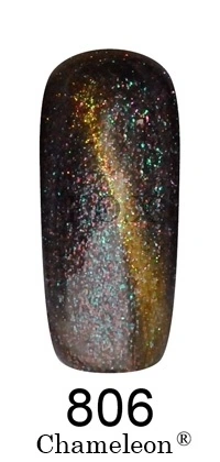 Магнітний гель-лак Хамелеон FOX Gel Polish Gold Chameleon №806 темно-фіолетовий з ліловим та золотим мікроблиском 12 мл