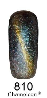 Магнітний гель-лак Хамелеон FOX Gel Polish Gold Chameleon №810 бузково-зелений із золотим мікроблиском 12 мл