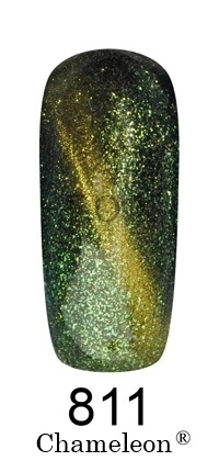 Магнітний гель-лак Хамелеон FOX Gel Polish Gold Chameleon №811 зелений із золотим, з мікроблиском 12 мл