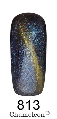 Магнітний гель-лак Хамелеон FOX Gel Polish Gold Chameleon №813 синьо-блакитний з фіолетовим та із золотим мікроблиском 12 мл