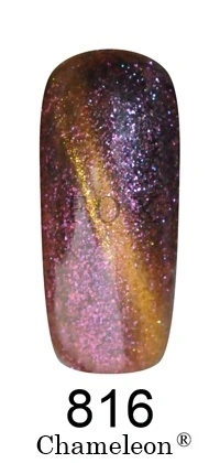 Магнітний гель-лак Хамелеон FOX Gel Polish Gold Chameleon №816 бузково-фіолетовий з рожевим та золотим мікроблиском 12 мл