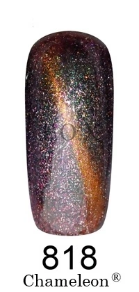 Магнітний гель-лак Хамелеон FOX Gel Polish Gold Chameleon №818 фіолетово-смарагдовий із золотим мікроблиском 12 мл