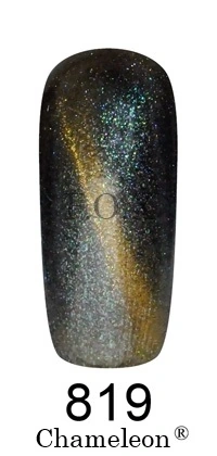 Магнітний гель-лак Хамелеон FOX Gel Polish Gold Chameleon №819 чорно-бузковий із зеленим та із золотим мікроблиском 12 мл
