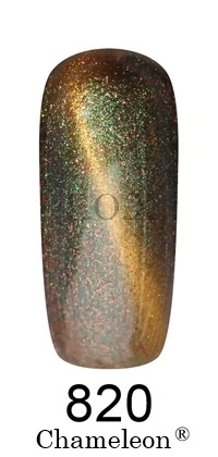 Магнітний гель-лак Хамелеон FOX Gel Polish Gold Chameleon №820 рожево-зелений із золотим мікроблиском 12 мл