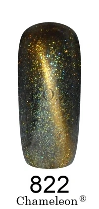 Магнітний гель-лак Хамелеон FOX Gel Polish Gold Chameleon №822 зелено-коричневий із золотим мікроблиском 12 мл