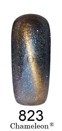Магнітний гель-лак Хамелеон FOX Gel Polish Gold Chameleon №823 синьо-бордовий із золотим мікроблиском 12 мл