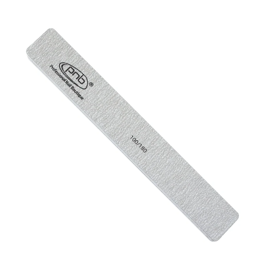 Пилка для нігтів прямокутна PNB Square Grey Nailfile 100/180 грит