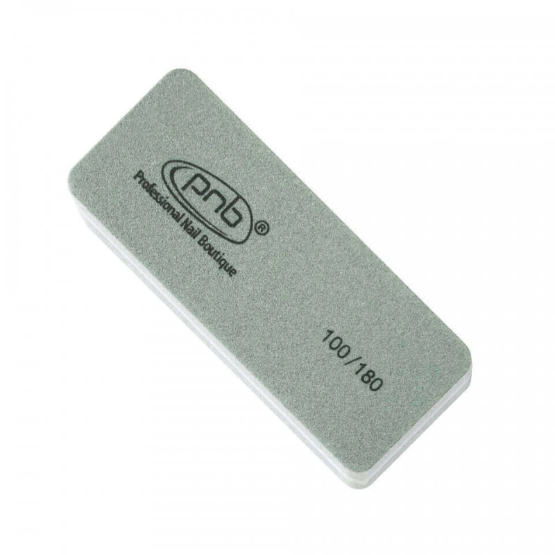Міні баф для нігтів PNB Buff Straight Grey Mini 100/180 грит прямокутний