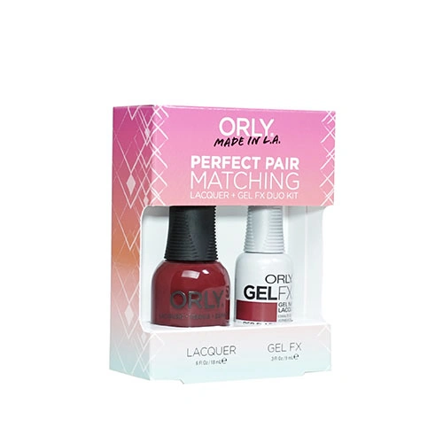 Набір гель-лак+лак ORLY Set Gel-Polish and Lacquer Red Flare вишневий, емаль 9 мл/18 мл