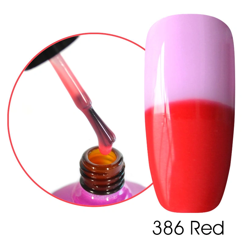 Верхнє термоактивне покриття без липкого шару Canni Thermo Top Coat Red №386 червоний 7,3 мл