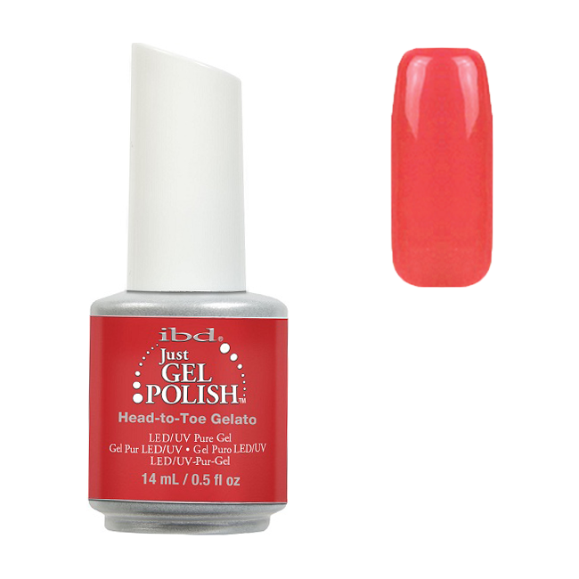 З ніг на голову IBD Just Gel Polish Head-to-Toe Gelato червоно-кораловий, емаль 14 мл