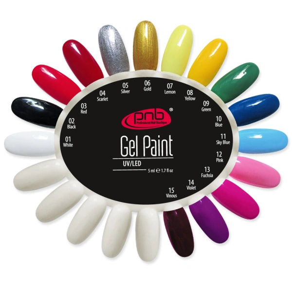 Палітра гель-фарб PNB Gel Paint Color Palette (1-15) 1-15 колір