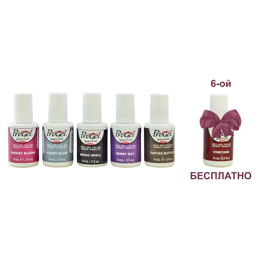 Набір гелевих лаків SuperNail 5+1 Super Nail ProGel Kit 5+1