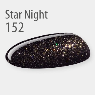 Гель-лак PNB №152 Star Night чорний із золотими блискітками 8 мл