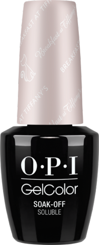Гель-лак OPI Breakfast at Tiffanys перламутрово-білий з рожевим мерехтінням 15 мл
