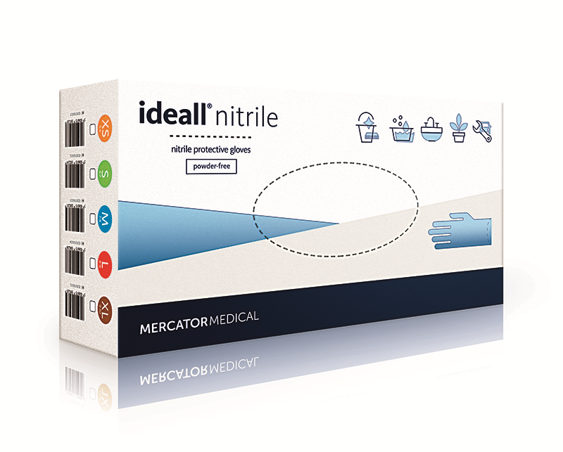 Одноразові рукавички Mercator Medical Ideal Nitrile (S 6-7) 100 шт.