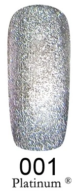 Гель-лак FOX Gel Polish Gold Platinum №001 щільний сріблястий металізований мікроблиск 6 мл
