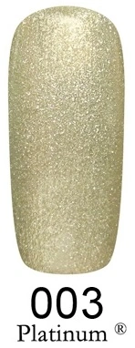 Гель-лак FOX Gel Polish Gold Platinum №003 щільний світло-оливковий металізований мікроблиск 6 мл