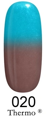 Гель-лак FOX Gel Polish Gold Thermo №020 бірюзовий-коричневий з мікроблиском 12 мл