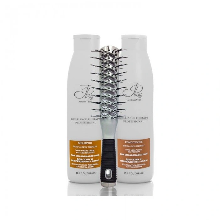 Набір для сухого та пошкодженого волосся 300мл Jerden-Proff Dry and Damaged Hair Set щітка+маска 300 мл