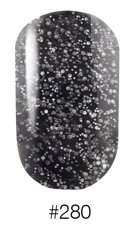 Лак Naomi Nail Lacquer №280 ожино-чорний з вкрапленнями 12 мл