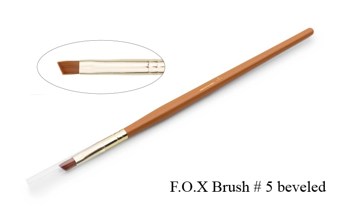 Пензель для моделювання нігтів #5 FOX Brush For Nail Modeling #5 скошений