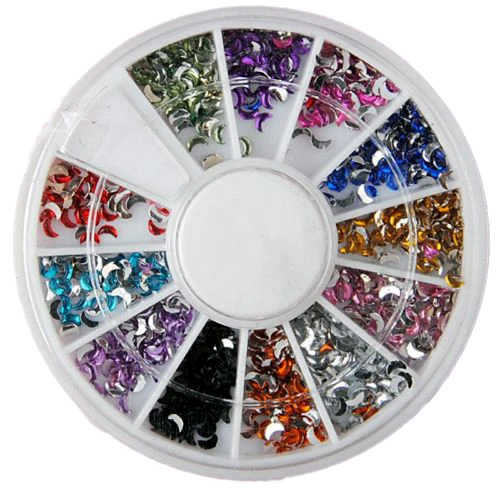 Прикраси для нігтів Півмісяці YRE Nail Art Rhinestones Half-Moon