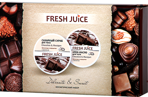 Косметичний набір Вишуканий та Солодкий Fresh Juice Cometic Set For Body Delicate&Sweet скраб та олія