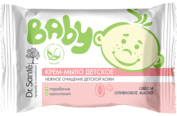 Крем-мило дитяче Овес, оливкова олія Dr.Sante Cream-Soap for Kids Oats&Olive Oil 90г