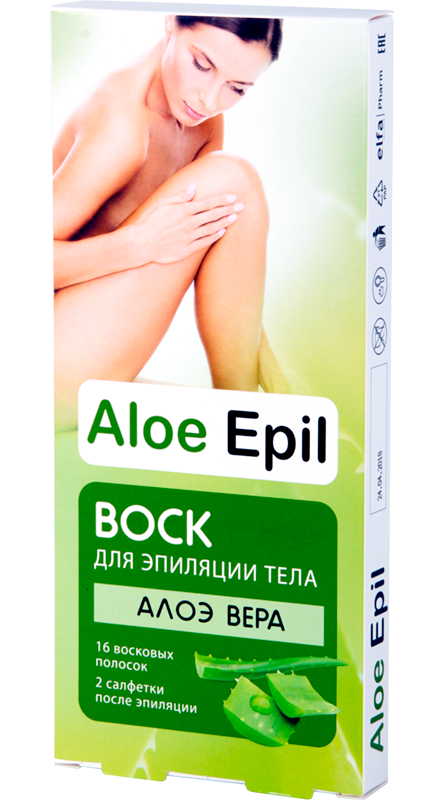 Віскові смужки для епіляції тіла Aloe Epil Depilation Wax Strips 16 шт