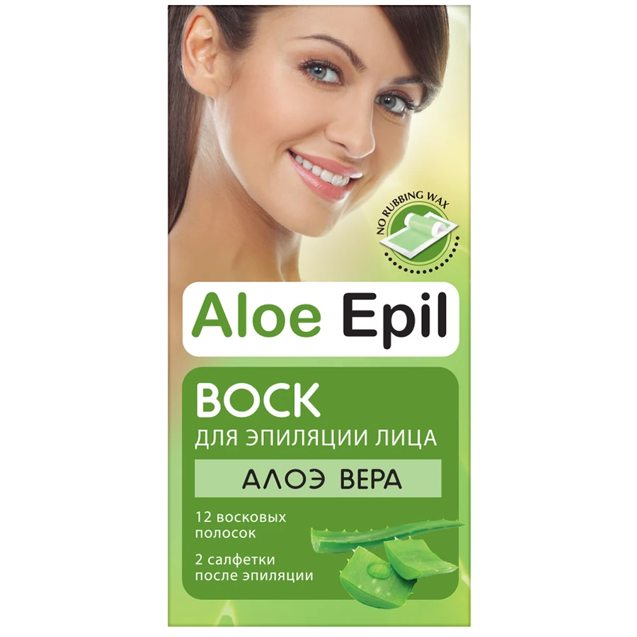 Воскові смужки для епіляції обличчя Aloe Epil Facial Wax Strips 12 шт