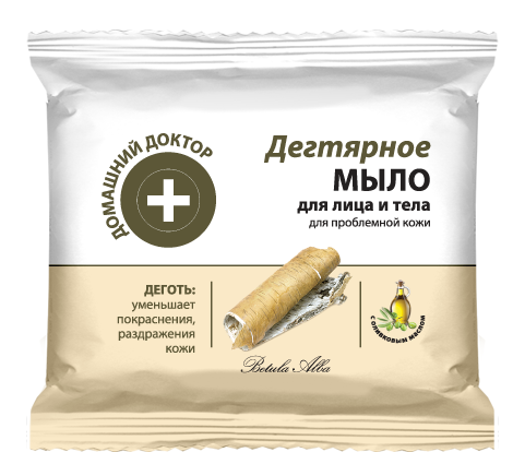 Мило для обличчя та тіла Дегтярне Домашний Доктор (The Doctor) Soap For Face and Body Tar 70 г