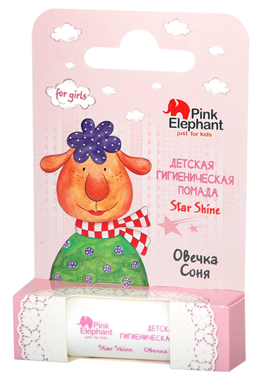 Дитяча гігієнічна помада Star Shine Овечка Соня Pink Elephant Lip Balm For Kids Star Shine Lamb Sonia